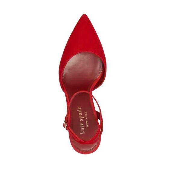 Kate Spade Women's Voila Pointed Toe Ankle Strap Heels Red Size 11 - Picture 4 of 5